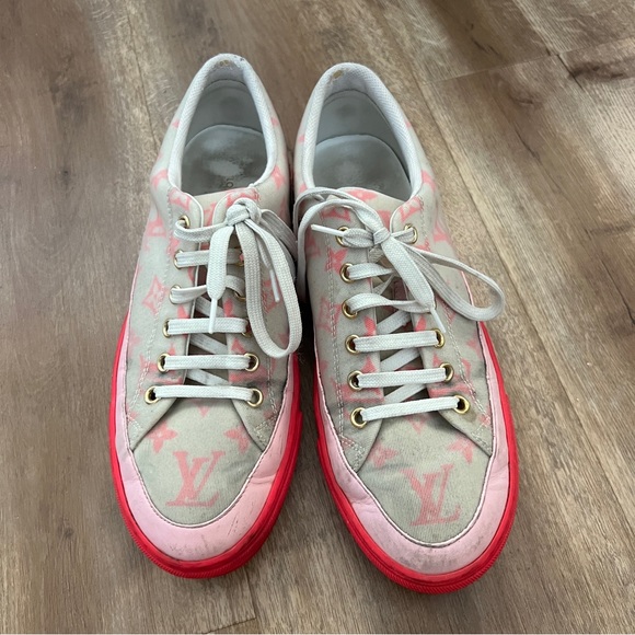 Louis Vuitton Technical Fabric Monogram Stellar Sneakers 37 Rose Pop - Picture 4 of 6